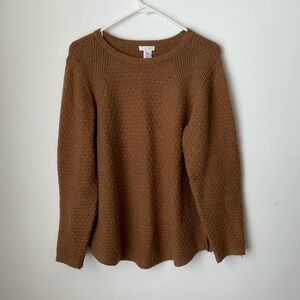 J. Jill Warm Brown Crew Neck Sweater in size Medium